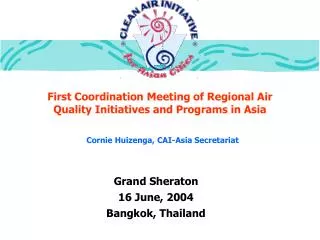 First Coordination Meeting of Regional Air Quality Initiatives and Programs in Asia