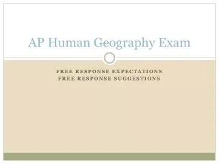 AP Human Geography Exam