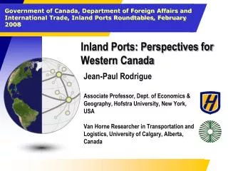 Inland Ports: Perspectives for Western Canada