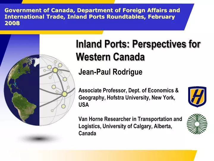inland ports perspectives for western canada