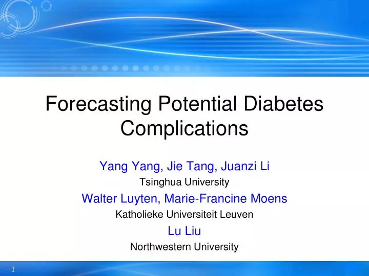 forecasting potential diabetes complications
