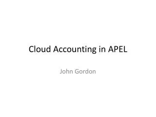 Cloud Accounting in APEL