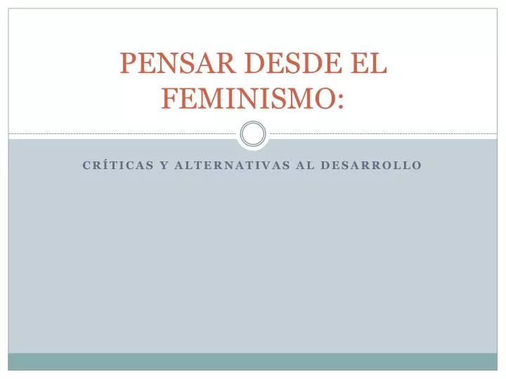 pensar desde el feminismo