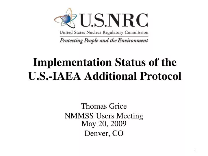 implementation status of the u s iaea additional protocol