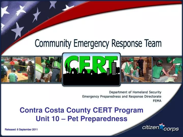 contra costa county cert program unit 10 pet preparedness