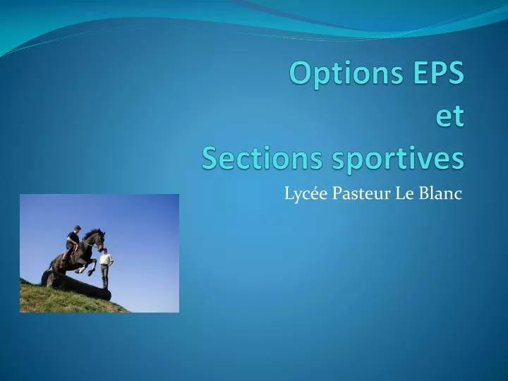 options eps et sections sportives