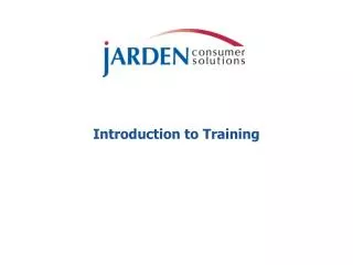 Introduction to Training