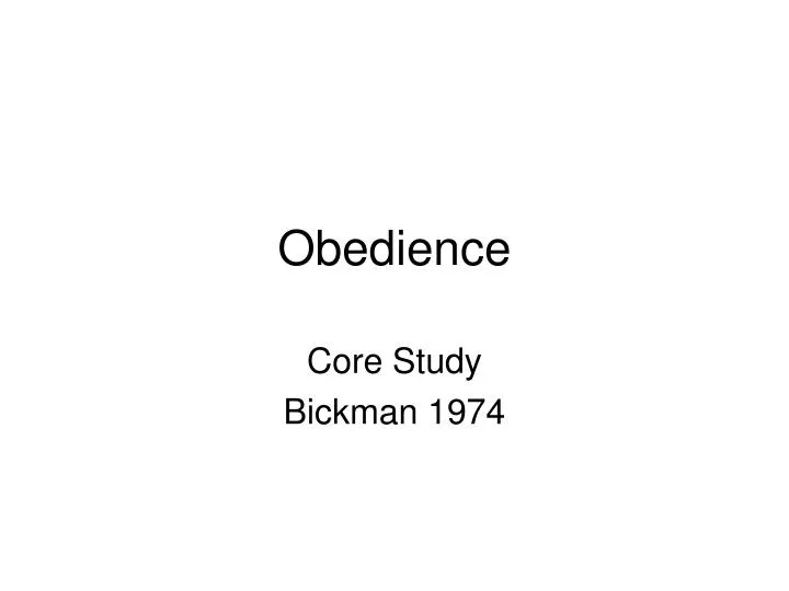 core study bickman 1974
