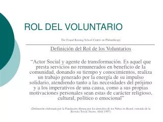 rol del voluntario