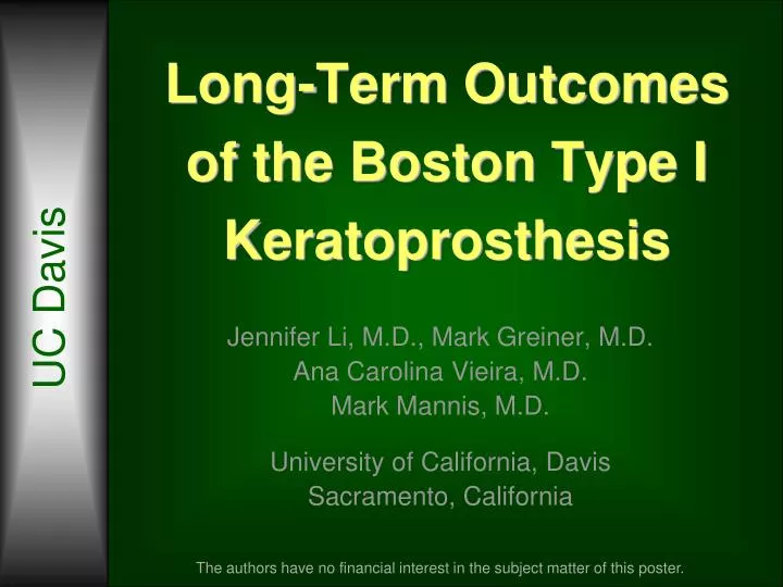 long term outcomes of the boston type i keratoprosthesis