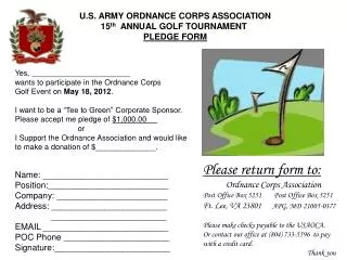 Yes, _______________________ wants to participate in the Ordnance Corps