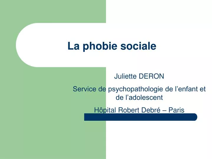 la phobie sociale