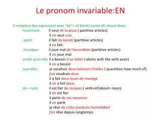 le pronom invariable en