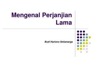 mengenal perjanjian lama