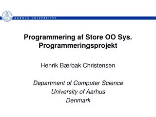 programmering af store oo sys programmeringsprojekt