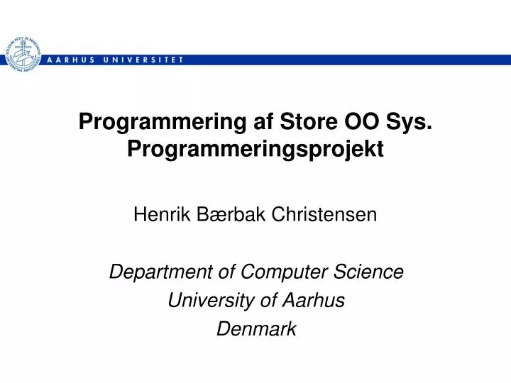 programmering af store oo sys programmeringsprojekt