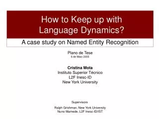 how to keep up with language dynamics
