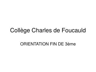 coll ge charles de foucauld