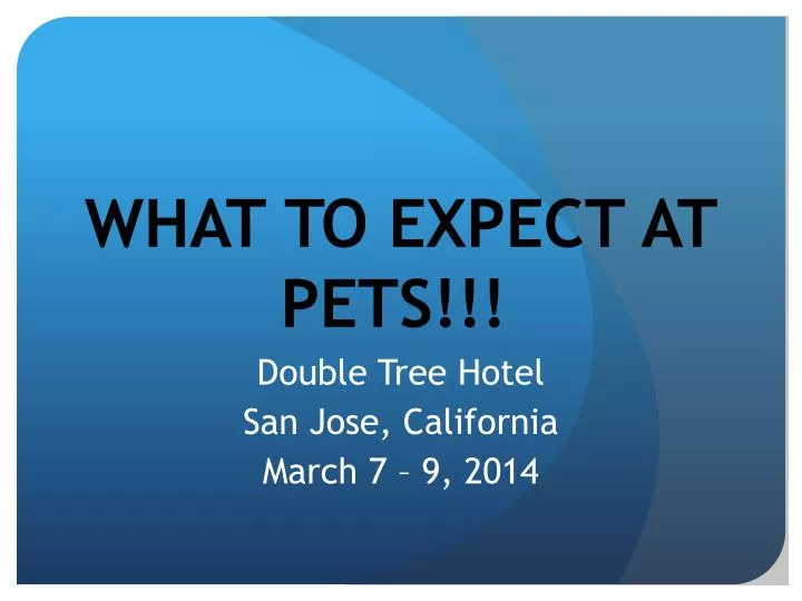 what to expect at pets