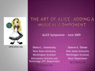 The Art of Alice: Adding a Musical Component