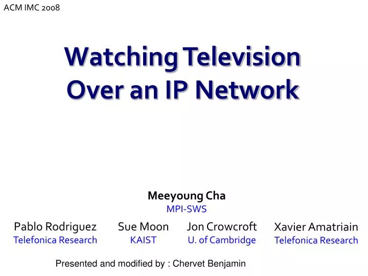 watching television over an ip network