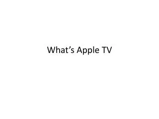 what s apple tv