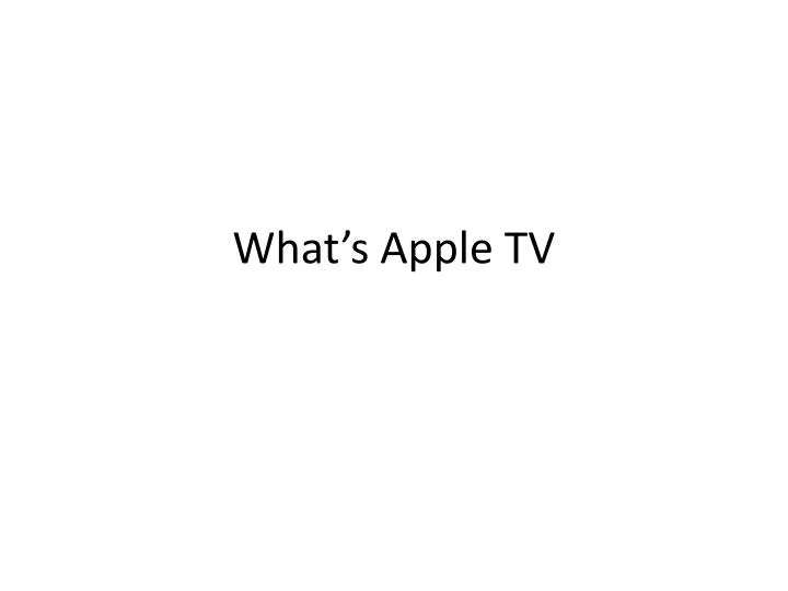what s apple tv
