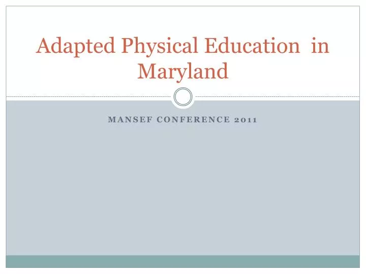 adapted physical education in maryland