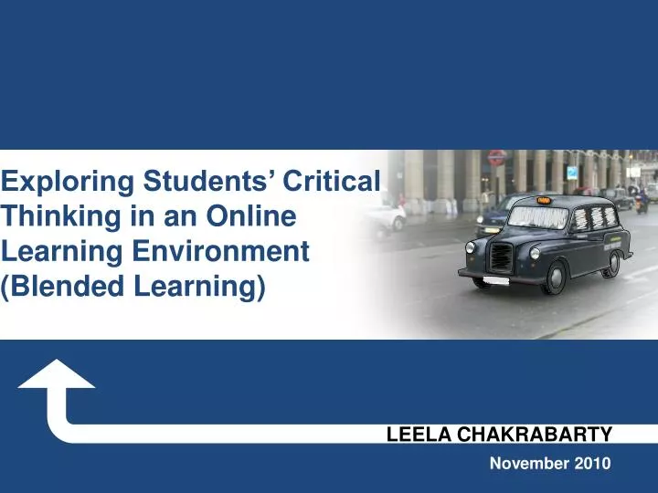 exploring students critical thinking in an online learning environment blended learning