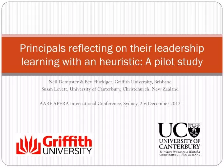 principals reflecting on their leadership learning with an heuristic a pilot study