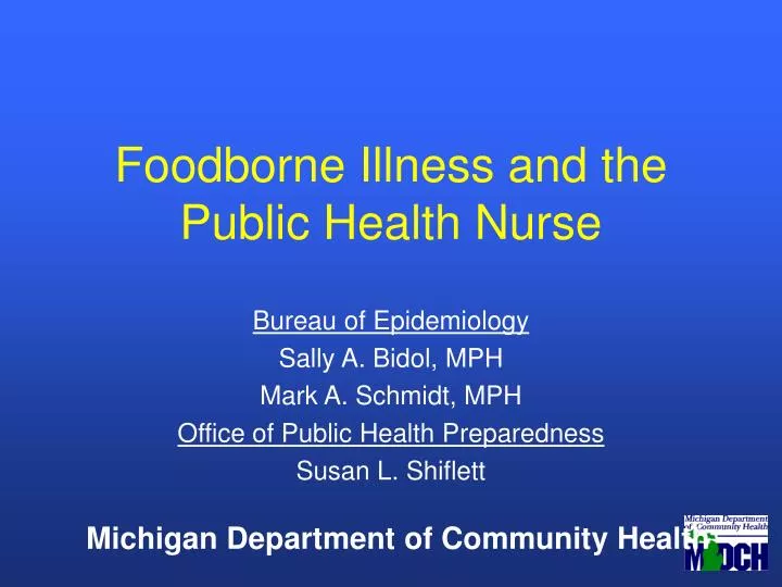 foodborne illness and the public health nurse