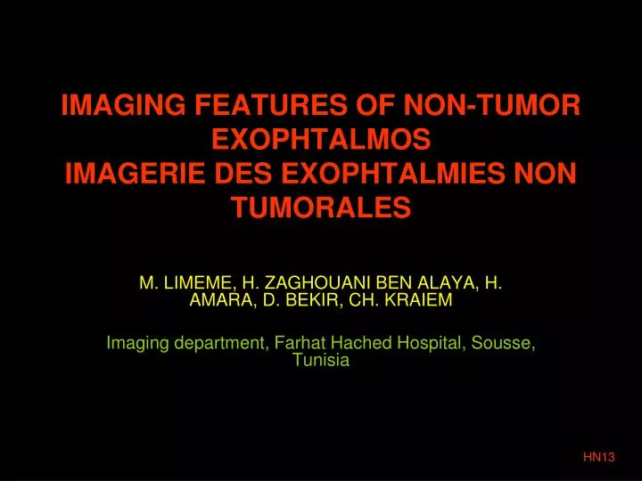 imaging features of non tumor exophtalmos imagerie des exophtalmies non tumorales