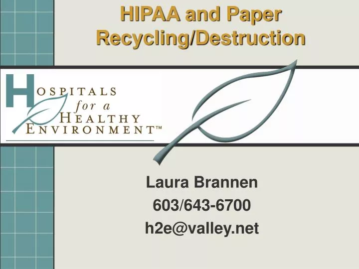 hipaa and paper recycling destruction