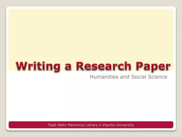 writing a research paper