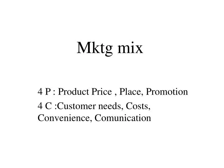 mktg mix