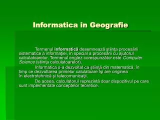 informatica in geografie