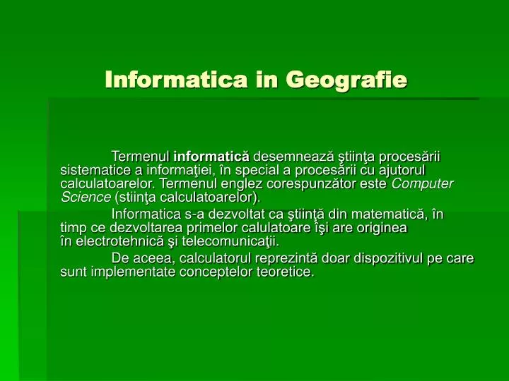 informatica in geografie