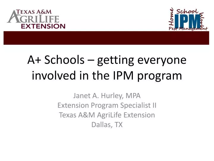 a schools getting everyone involved in the ipm program