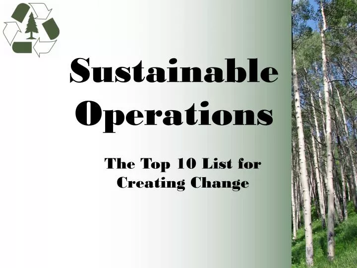 sustainable operations