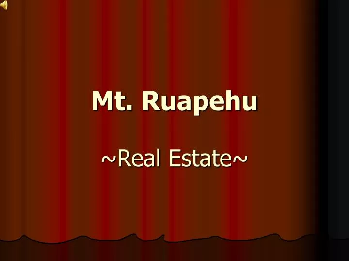 mt ruapehu real estate