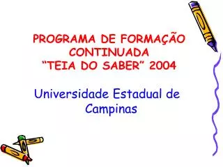programa de forma o continuada teia do saber 2004