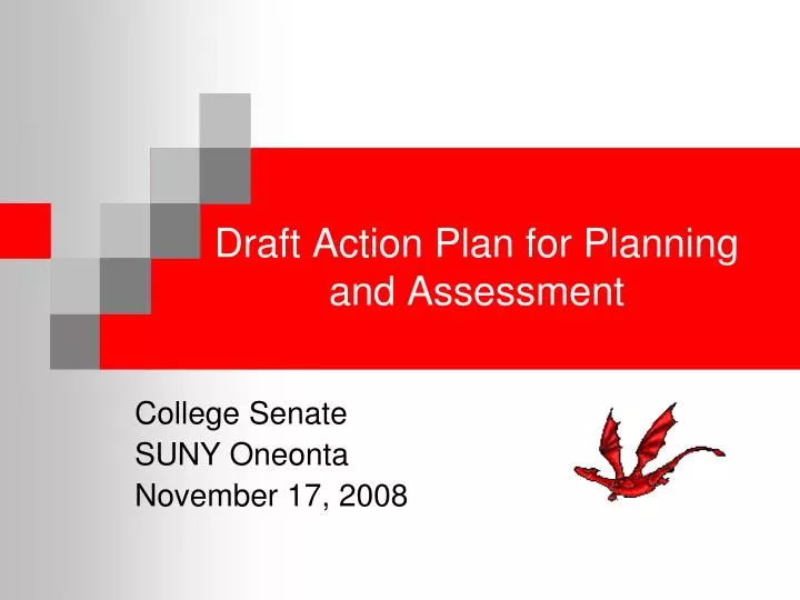 draft action plan for planning and assessment