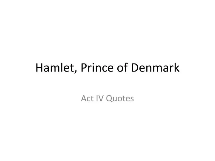 hamlet prince of denmark