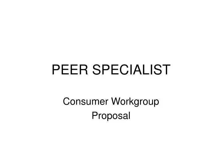 peer specialist