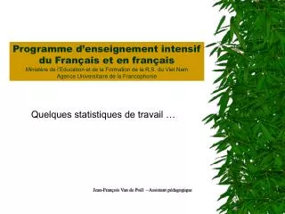 quelques statistiques de travail