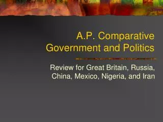 A.P. Comparative Government and Politics
