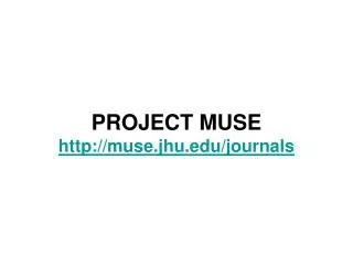 PROJECT MUSE muse.jhu/journals