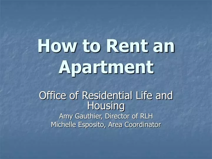 how to rent an apartment