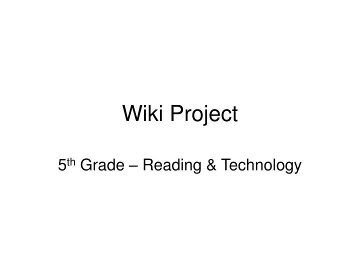 wiki project