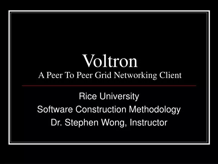voltron a peer to peer grid networking client